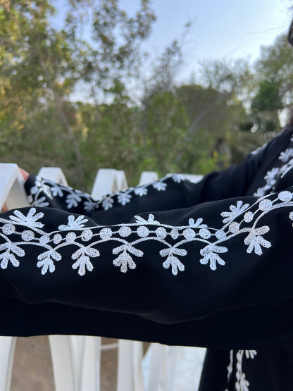 Black Abaya with Embroidery work