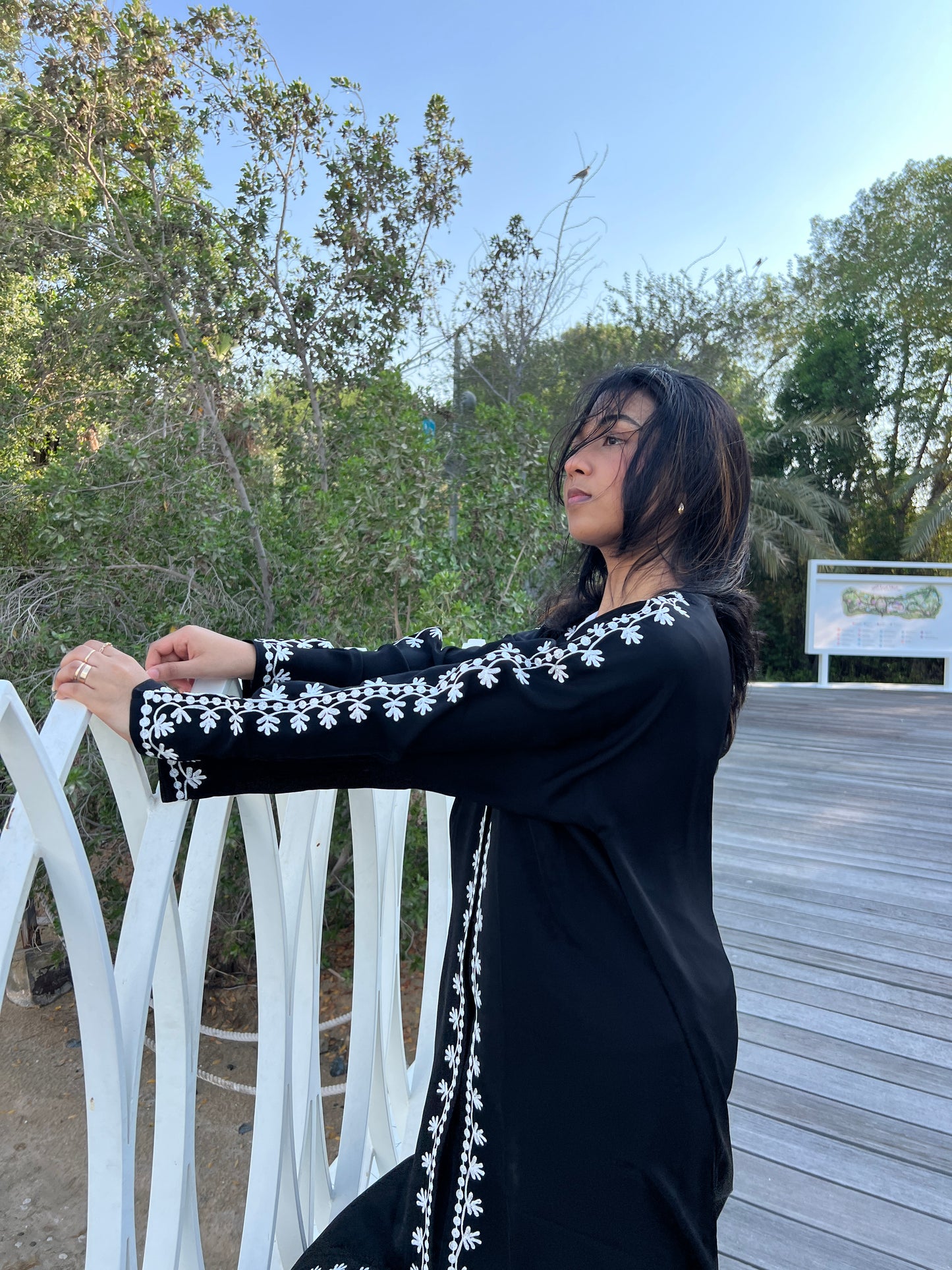 Black Abaya with Embroidery work