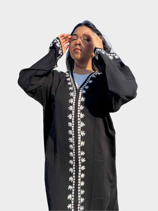 Black Abaya with Embroidery work