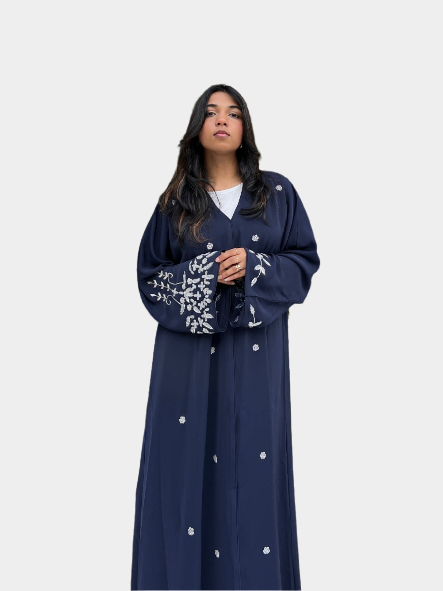 Navy blue Abaya with hand work