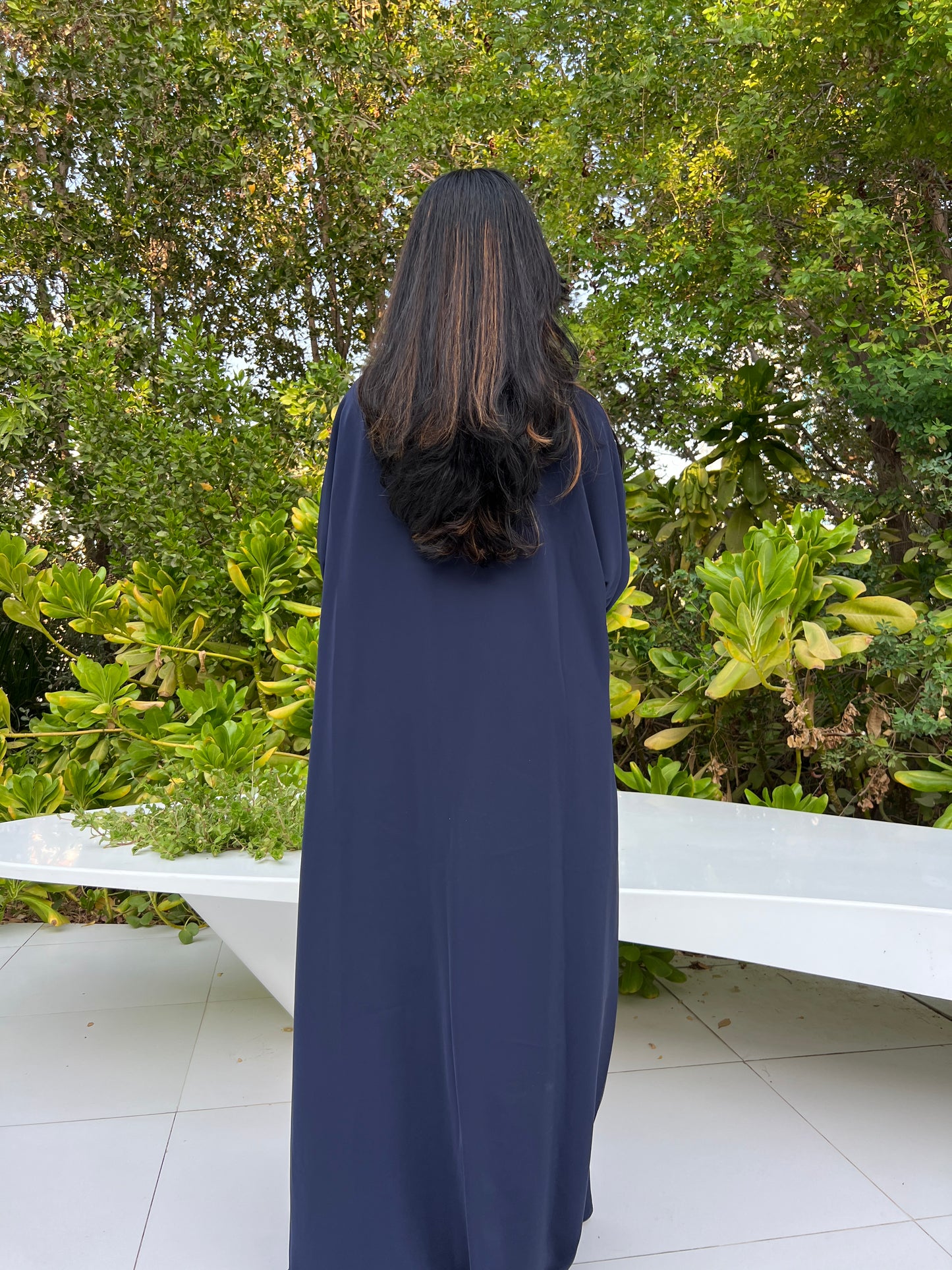 Navy blue Abaya with hand work