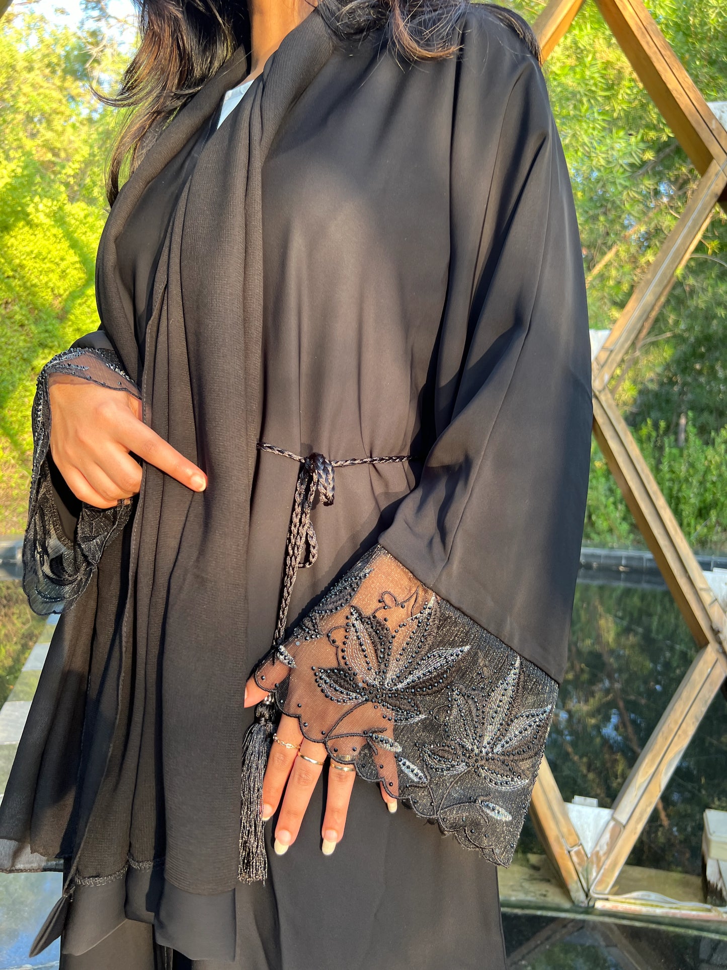 Black net Abaya