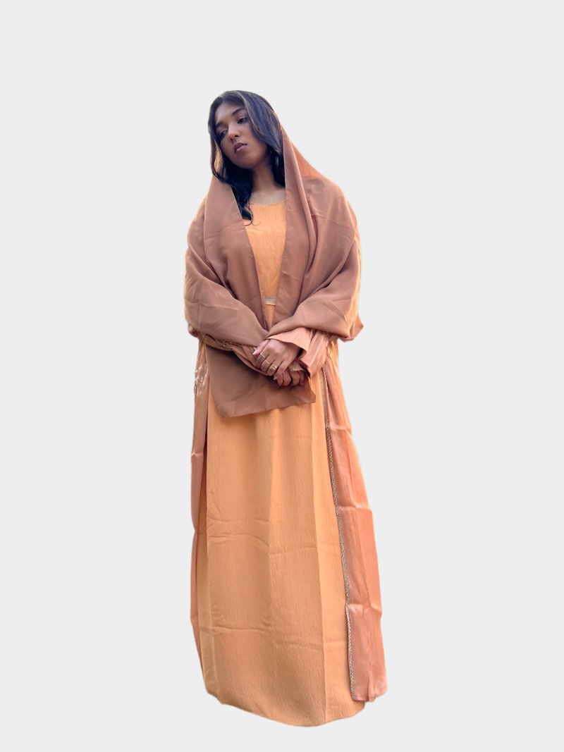 Golden brown Abaya with brown inner