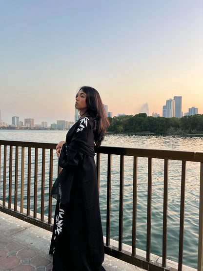 Black Abaya with Embroidery