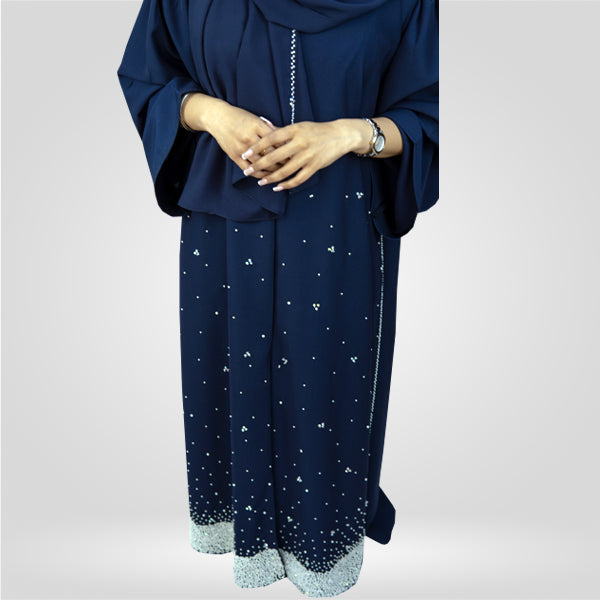 Stylish Cobra Fabric Abaya with Intricate Lulu Handwork