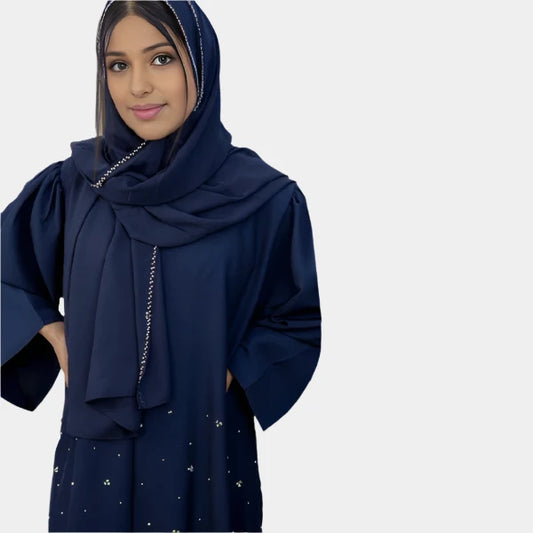 Stylish Cobra Fabric Abaya with Intricate Lulu Handwork