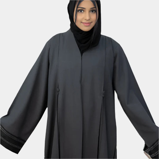 Elegant Lili Yon Fabric Abaya with Gassa Embroidery and Crystal