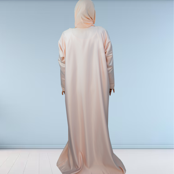 Elegant Satin Abaya – Handcrafted Detailing