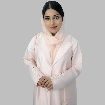 Elegant Satin Abaya – Handcrafted Detailing