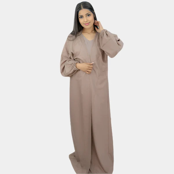 Elegant Barbie Abaya Set – Premium Fabric with Handcrafted Details and Matching Dress