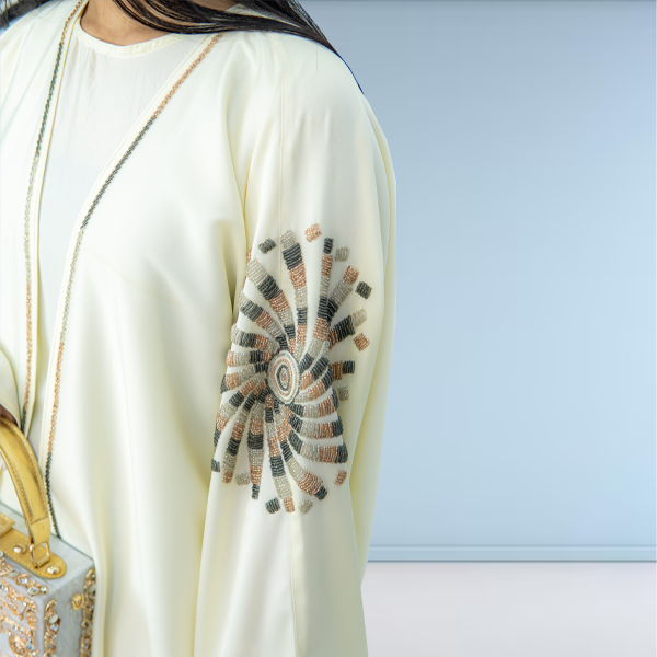 Sleek Korean Abaya Set – Handcrafted Detailing with Matching Dress