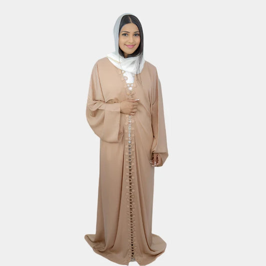 Elegant Abaya Harir Masquood with Exquisite Handwork – A Luxurious Statement Piece