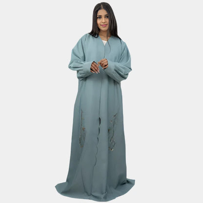 Elegant Barbie Fabric Abaya with Intricate Handwork