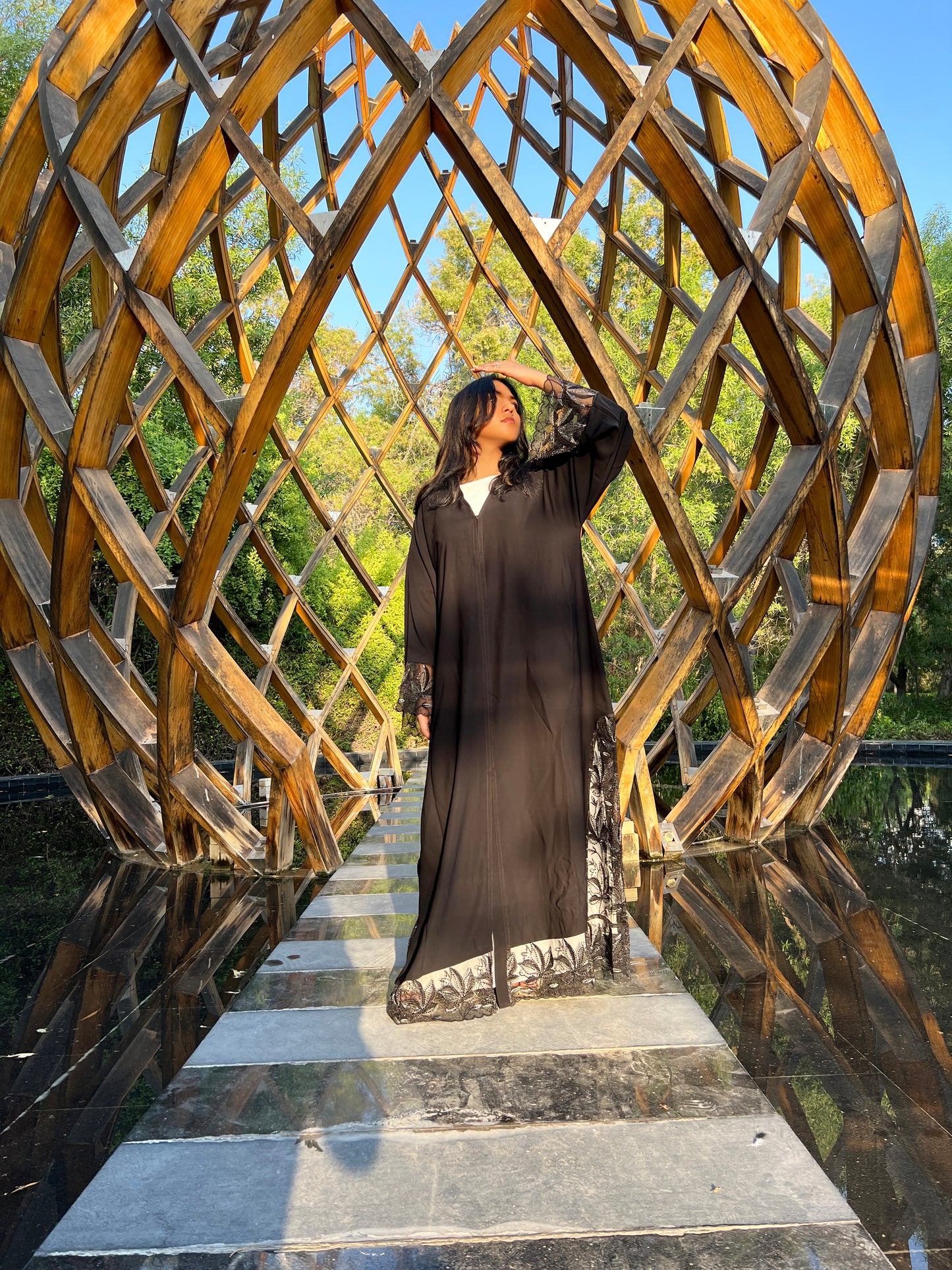 Black | net Abaya