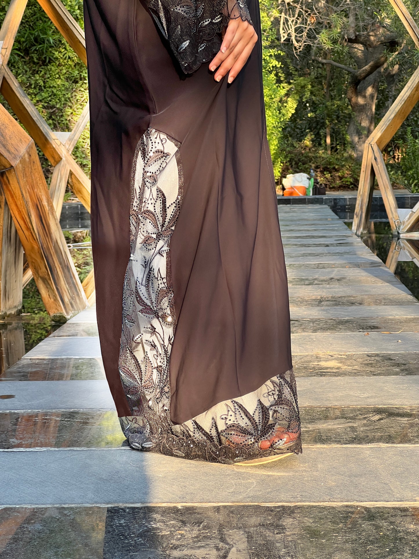 Black | net Abaya