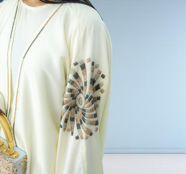 Sleek Korean Abaya Set – Handcrafted Detailing with Matching Dress